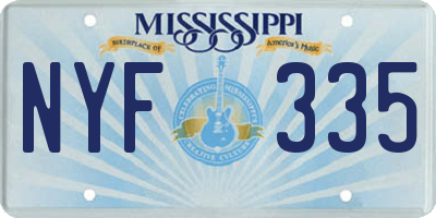 MS license plate NYF335