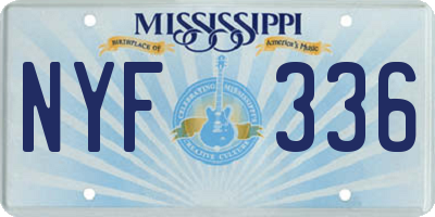 MS license plate NYF336