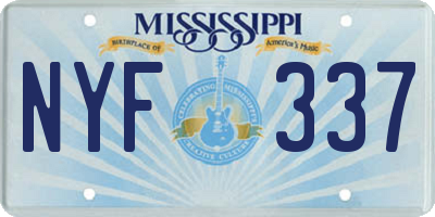 MS license plate NYF337