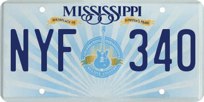 MS license plate NYF340
