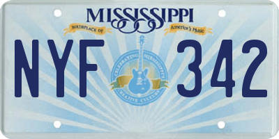MS license plate NYF342