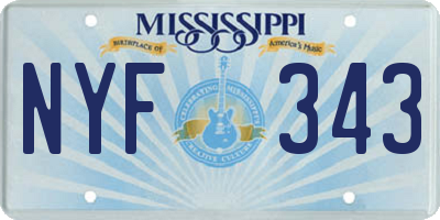 MS license plate NYF343