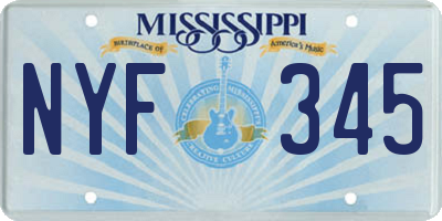 MS license plate NYF345