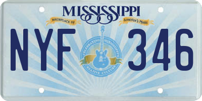 MS license plate NYF346