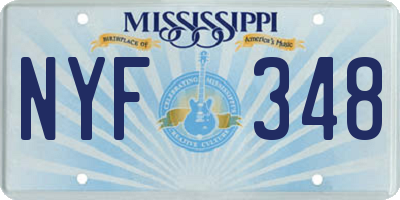 MS license plate NYF348