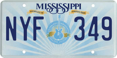 MS license plate NYF349