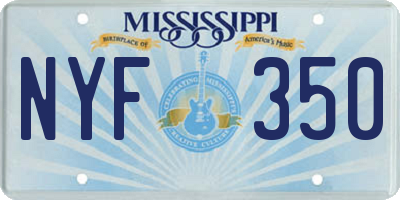 MS license plate NYF350
