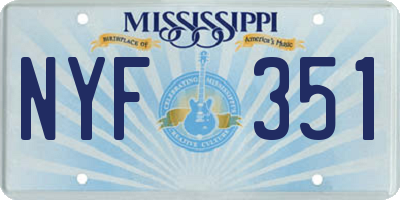 MS license plate NYF351