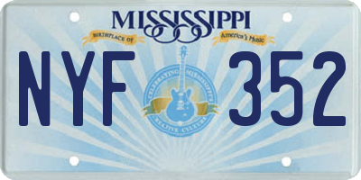 MS license plate NYF352