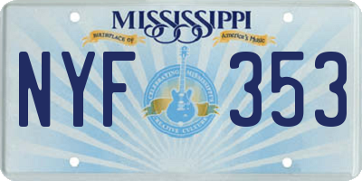 MS license plate NYF353