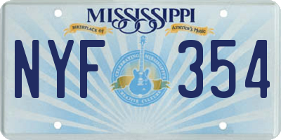 MS license plate NYF354