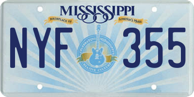 MS license plate NYF355