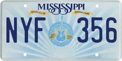 MS license plate NYF356