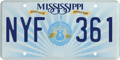 MS license plate NYF361