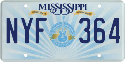 MS license plate NYF364