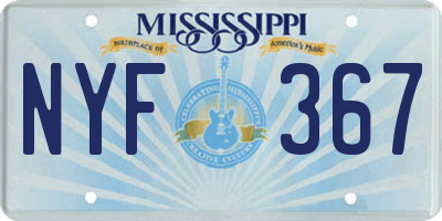 MS license plate NYF367