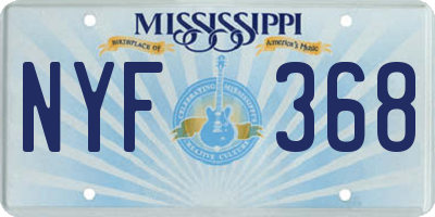 MS license plate NYF368