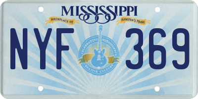 MS license plate NYF369