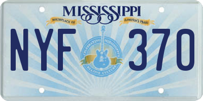 MS license plate NYF370