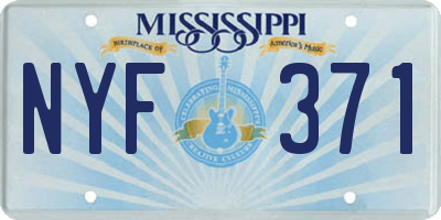 MS license plate NYF371