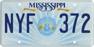 MS license plate NYF372