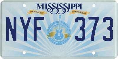 MS license plate NYF373