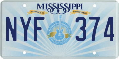 MS license plate NYF374