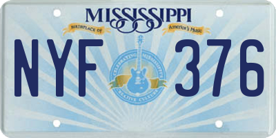 MS license plate NYF376