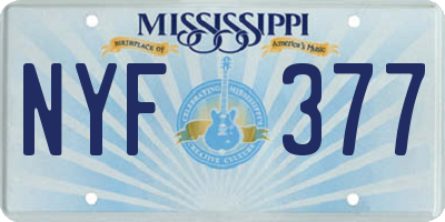 MS license plate NYF377