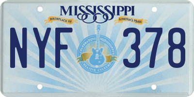 MS license plate NYF378