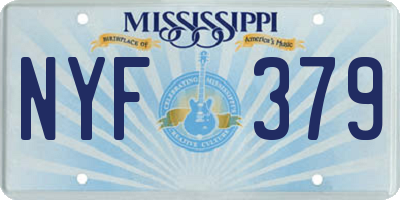 MS license plate NYF379