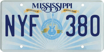MS license plate NYF380