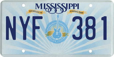 MS license plate NYF381