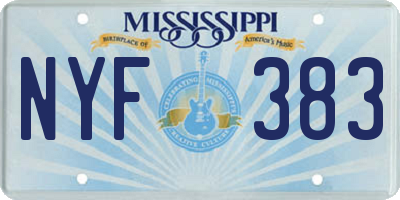 MS license plate NYF383