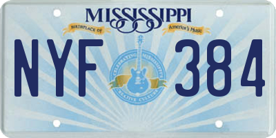 MS license plate NYF384