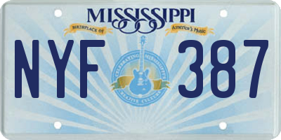 MS license plate NYF387