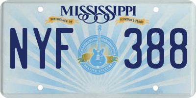 MS license plate NYF388