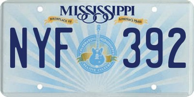 MS license plate NYF392