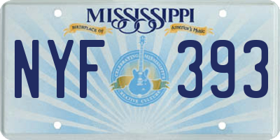 MS license plate NYF393