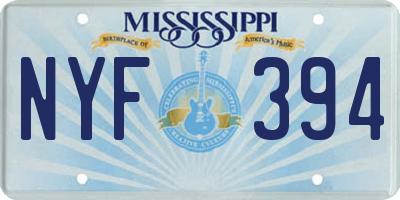 MS license plate NYF394