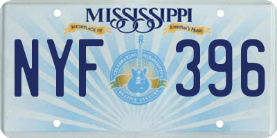 MS license plate NYF396