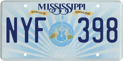 MS license plate NYF398
