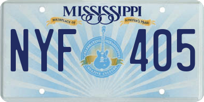 MS license plate NYF405