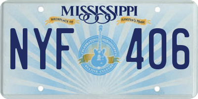 MS license plate NYF406