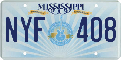 MS license plate NYF408
