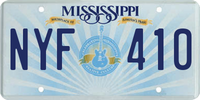 MS license plate NYF410