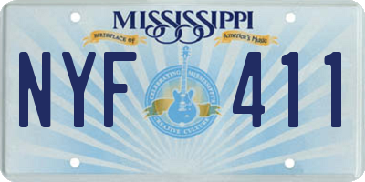 MS license plate NYF411