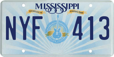 MS license plate NYF413