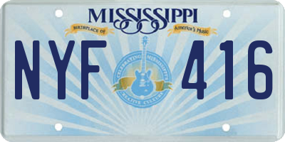 MS license plate NYF416