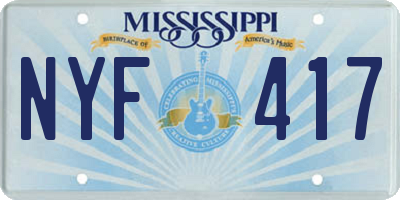 MS license plate NYF417